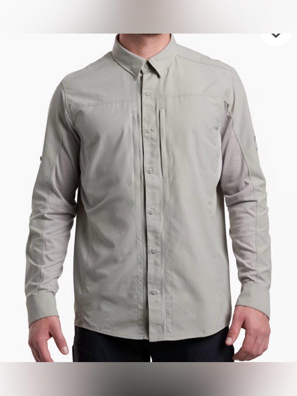 Kuhl Men's Airspeed Long Sleeve Button-Front Shirt Size XL in Cream